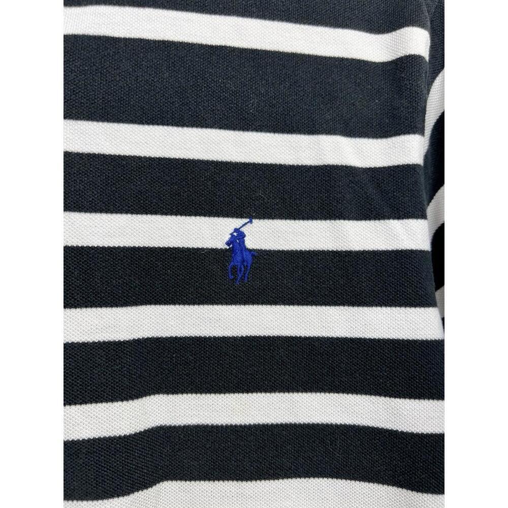Polo Ralph Lauren Mens Polo Sz L Blue White Stripe Casual Preppy Collegiate